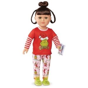 COPY - My Life as a Poseable Grinch sleepover 18” inch doll, Brunette hair gree…